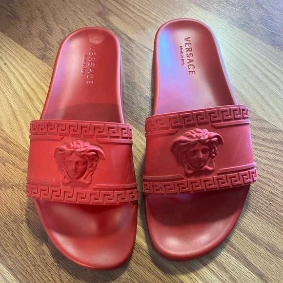 Versace | Shoes | Versace Red Womens Slide Sandals | Poshmark display picture 1